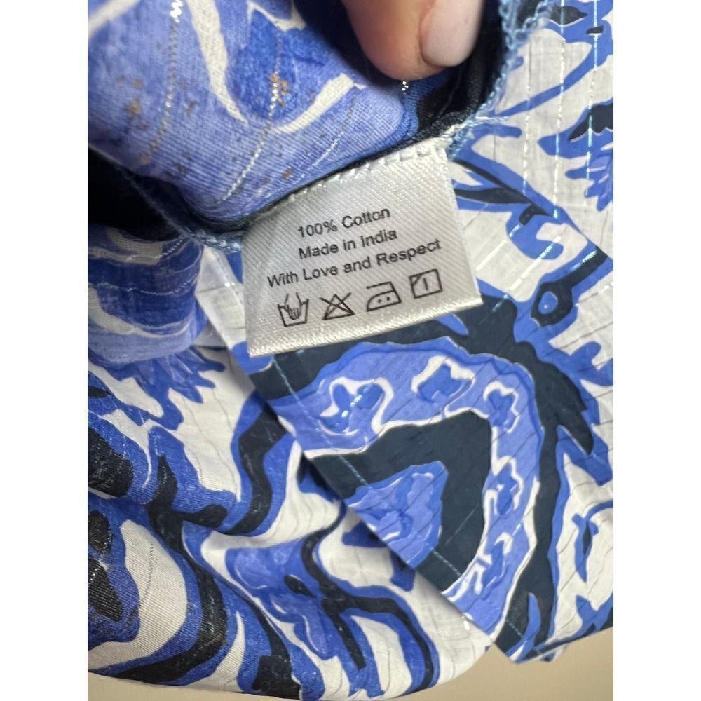 La Plage Blue Ruthie Ruffle Top Sz. M - Picture 5 of 6